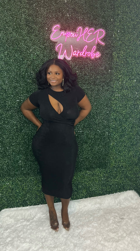 The Priscilla” Short Sleeve Midi Dress