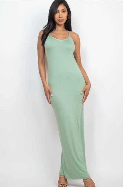 “Mia's” Racer Back Maxi Dress