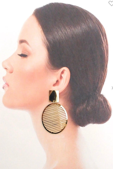Gold Square Drop Earrings