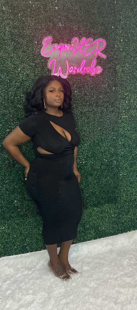 The Priscilla” Short Sleeve Midi Dress