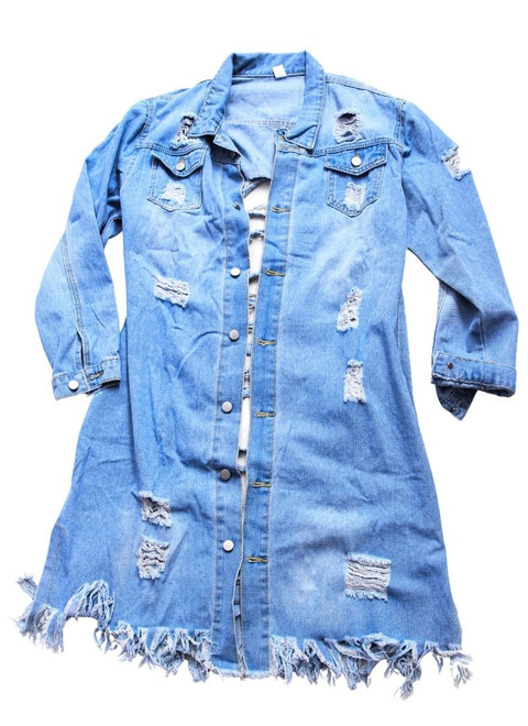 "The Brittany" Distressed Denim Jacket