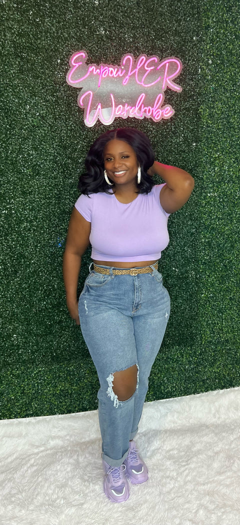 The Kaleah”  Cap sleeve Crop Top